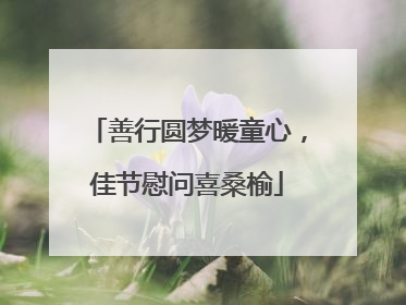 善行圆梦暖童心，佳节慰问喜桑榆